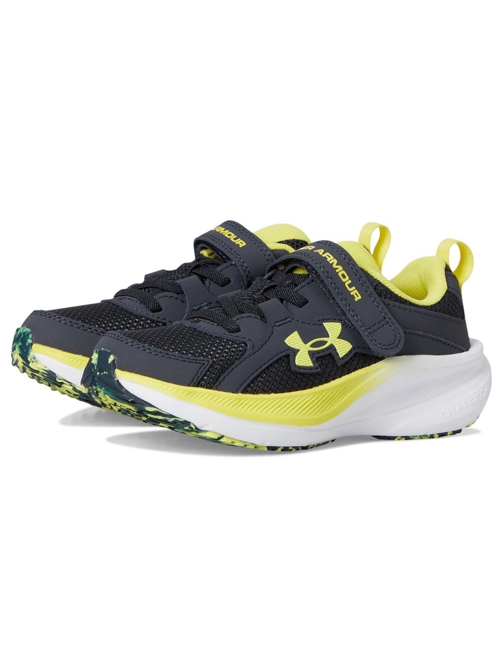 Under Armour Kids Black and Yellow Athletic Sneakers